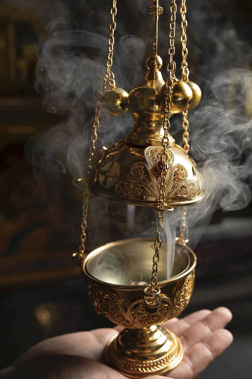 A thurible in an orthodox church