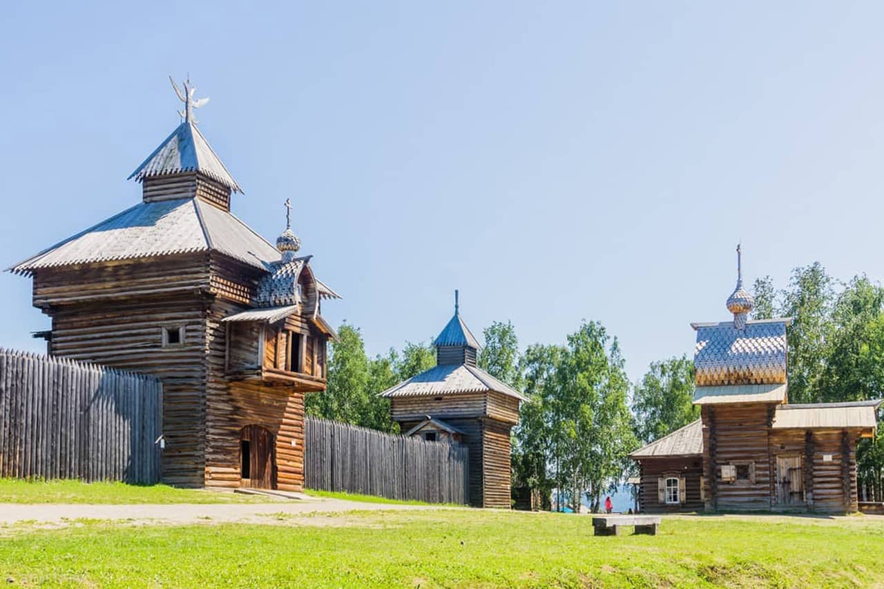 Wooden orthodox churches, wooden village, wooden architecture